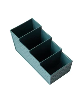 Dark Cyan Desk Organizer With Four Compartments