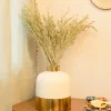 Decorative Enamel Vase - Golden & White