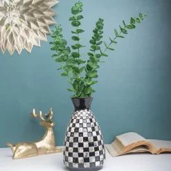 Decorative Flower Vase - Black and White