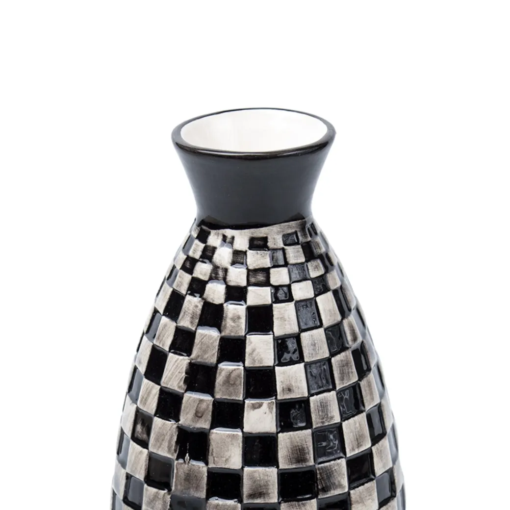 Decorative Flower Vase - Black and White