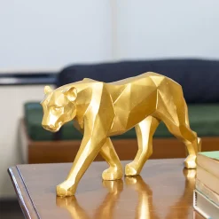 Decorative Golden Leopard Statue Home & Office Décor 33CM