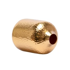 Decorative Hammered Vase  -Golden & Cylinder Shape