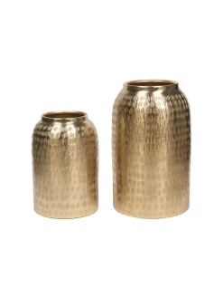 Decorative Modern Gold Metal Table Flower Dolchi Shape Vase for Festive Décor