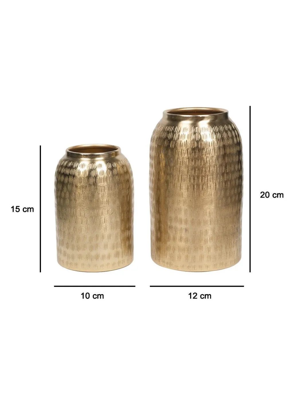 Decorative Modern Gold Metal Table Flower Dolchi Shape Vase for Festive Décor