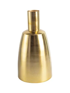 Decorative Modern Gold Metal Table Flower Flask Shape Vase for Festive Décor