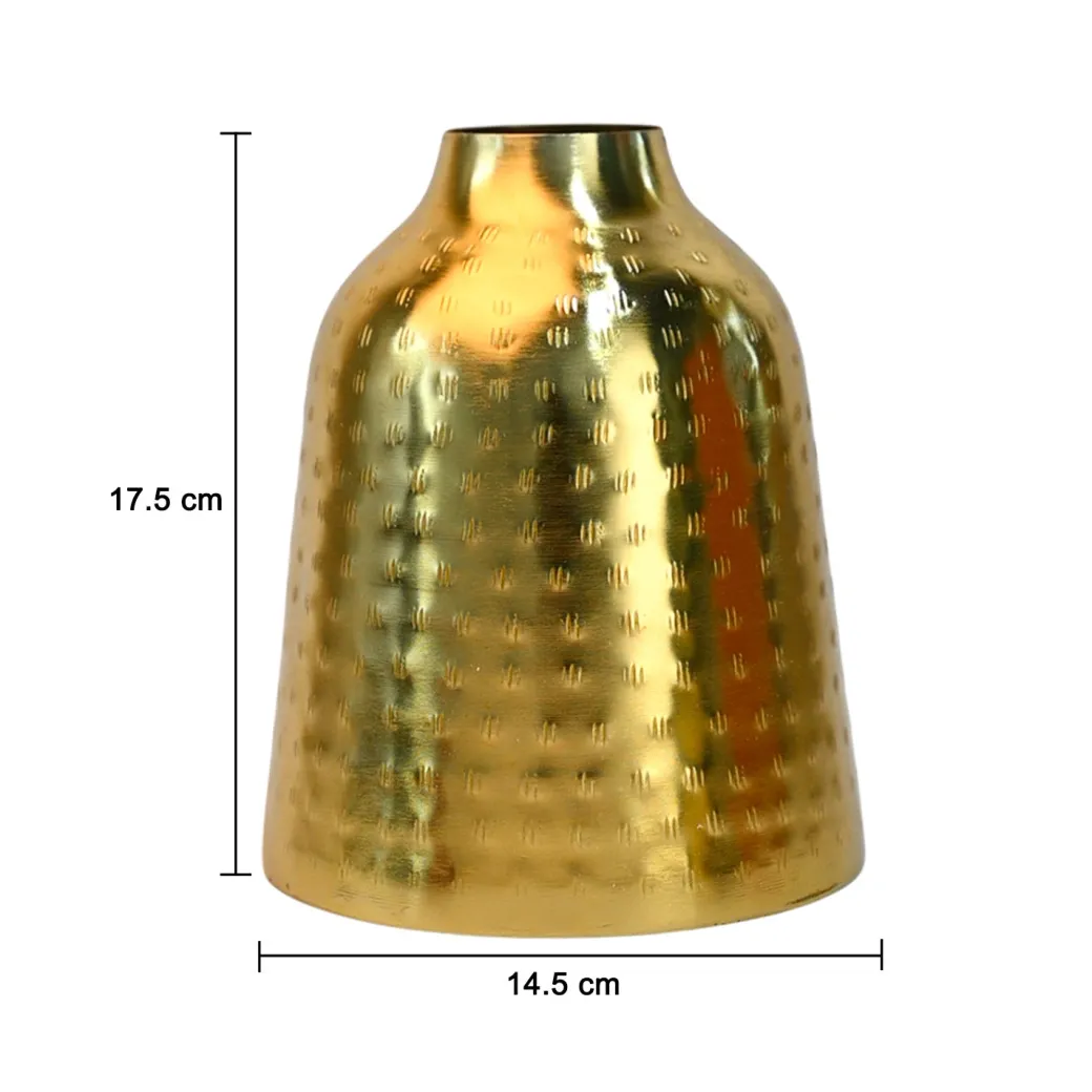 Decorative Rice Hammer Vase - Golden, Mason Shape