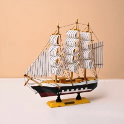 Decorative Wooden Boat – Multi-Colour