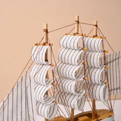 Decorative Wooden Boat – Multi-Colour