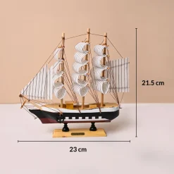 Decorative Wooden Boat – Multi-Colour