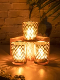 Diwali Home Decoration Tealight Candle Votive Holders Pack Of 3 Pcs