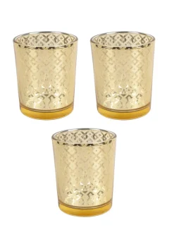Diwali Home Decoration Tealight Candle Votive Holders Pack Of 3 Pcs