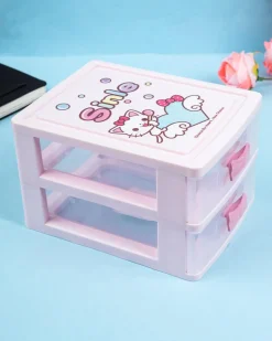 Double Layer Table Drawer Organizer, Pink, Plastic