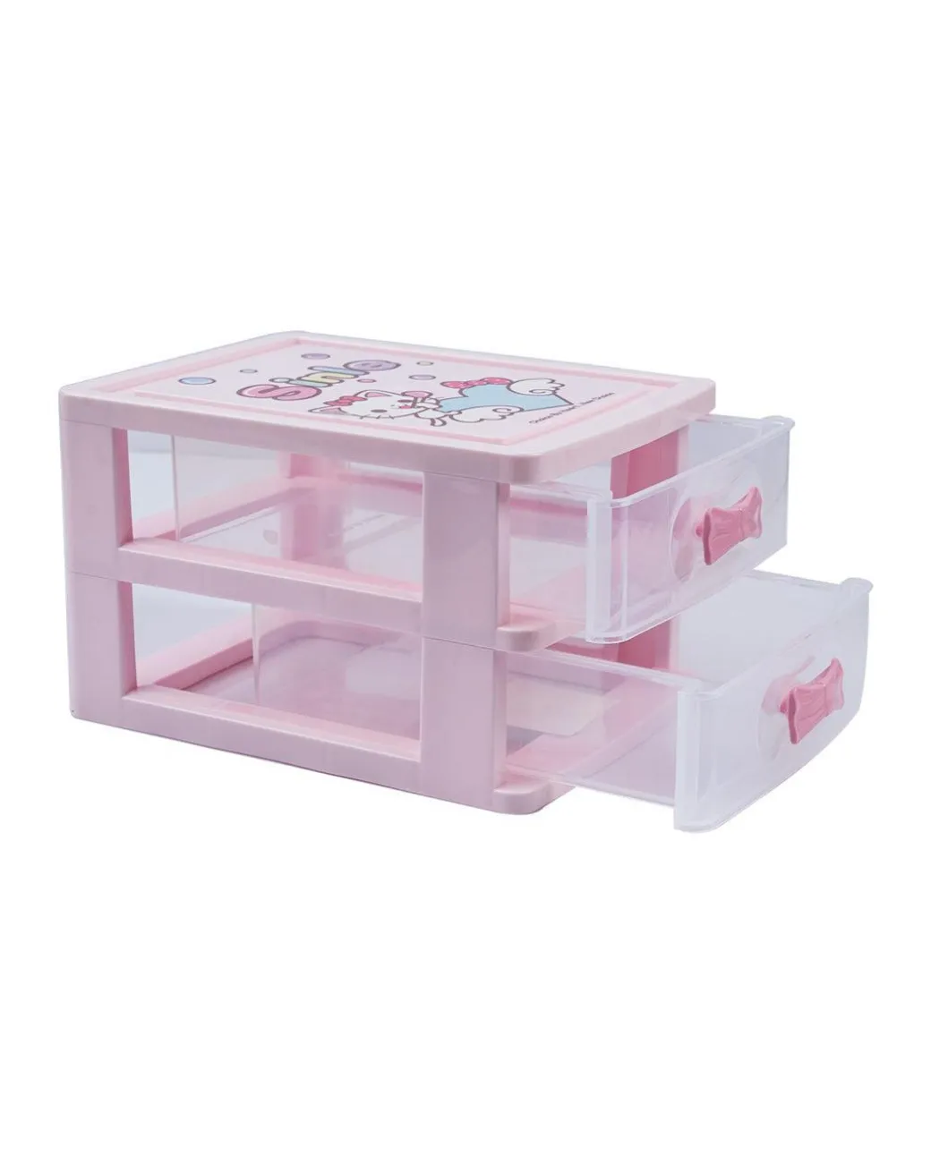 Double Layer Table Drawer Organizer, Pink, Plastic