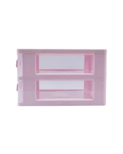 Double Layer Table Drawer Organizer, Pink, Plastic