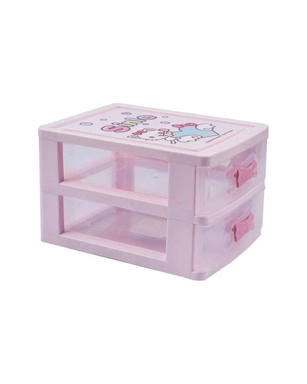 Double Layer Table Drawer Organizer, Pink, Plastic