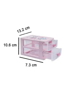 Double Layer Table Drawer Organizer, Pink, Plastic