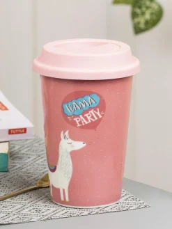 Double Wall Ceramic Travel Mug With Lid (400 mL)
