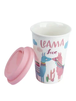 Double Wall Ceramic Travel Mug With Lid (400 mL)