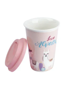 Double Wall Ceramic Travel Mug With Lid (400 mL)