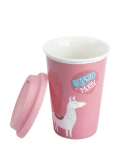 Double Wall Ceramic Travel Mug With Lid (400 mL)