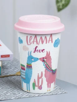 Double Wall Ceramic Travel Mug With Lid (400 mL)