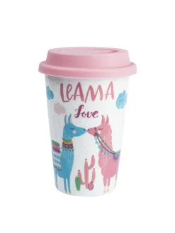 Double Wall Ceramic Travel Mug With Lid (400 mL)