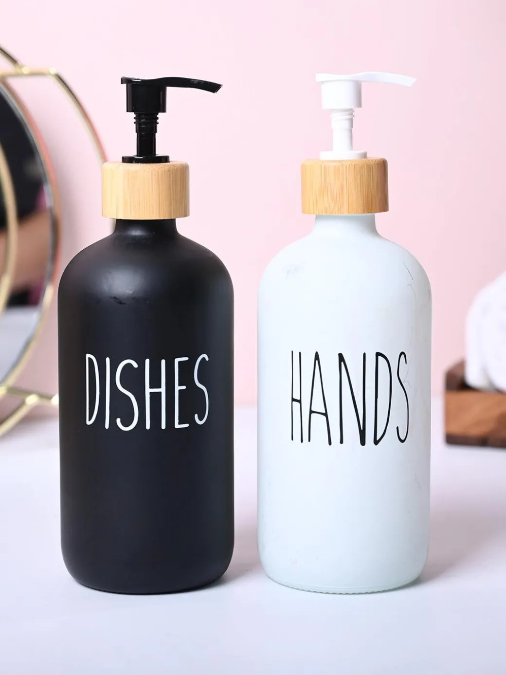 Durable Soap Dispenser Set of 2 - Hands & Dishes