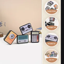 Electronic Items Print Storage Container (Set of 4)