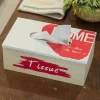 Exquisite White & Red Tissue Holder Box For Home