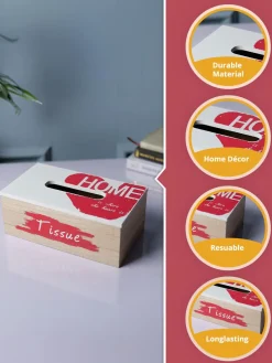 Exquisite White & Red Tissue Holder Box For Home