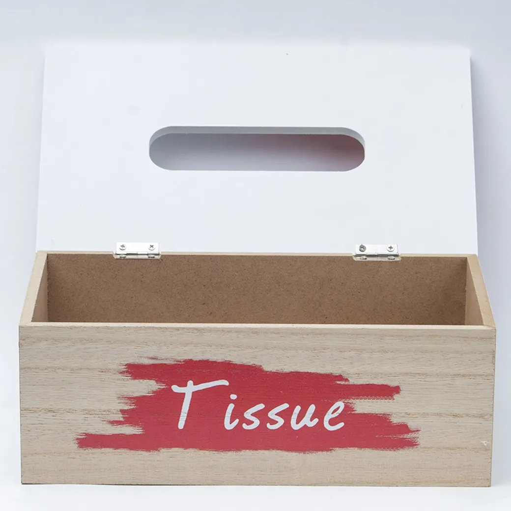 Exquisite White & Red Tissue Holder Box For Home