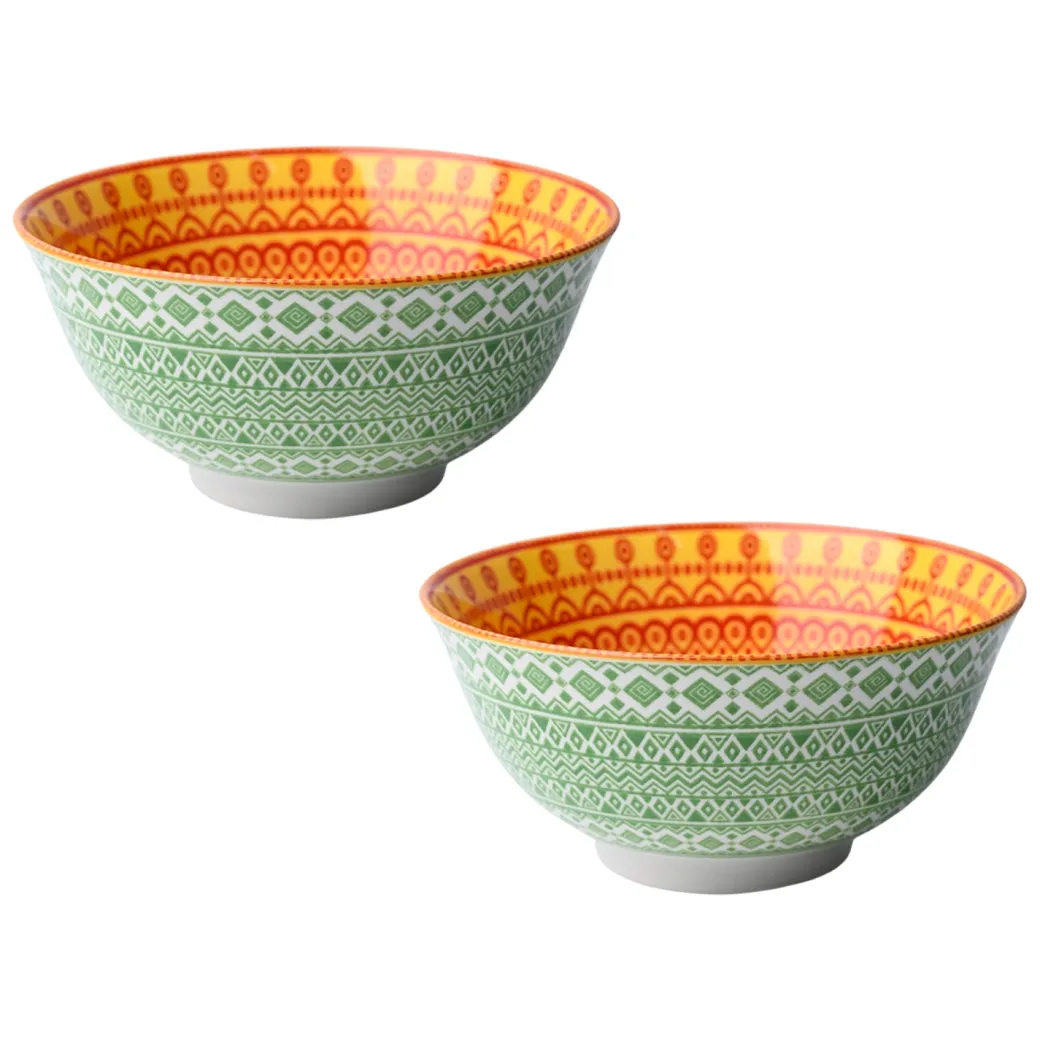 Floral Bowl Set Of 2 (650Ml)