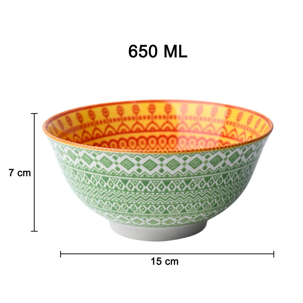 Floral Bowl Set Of 2 (650Ml)