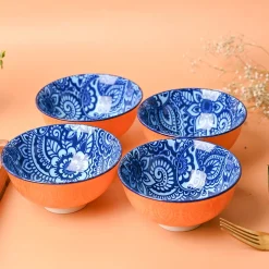 Floral Bowl Set Of 4 (280Ml)