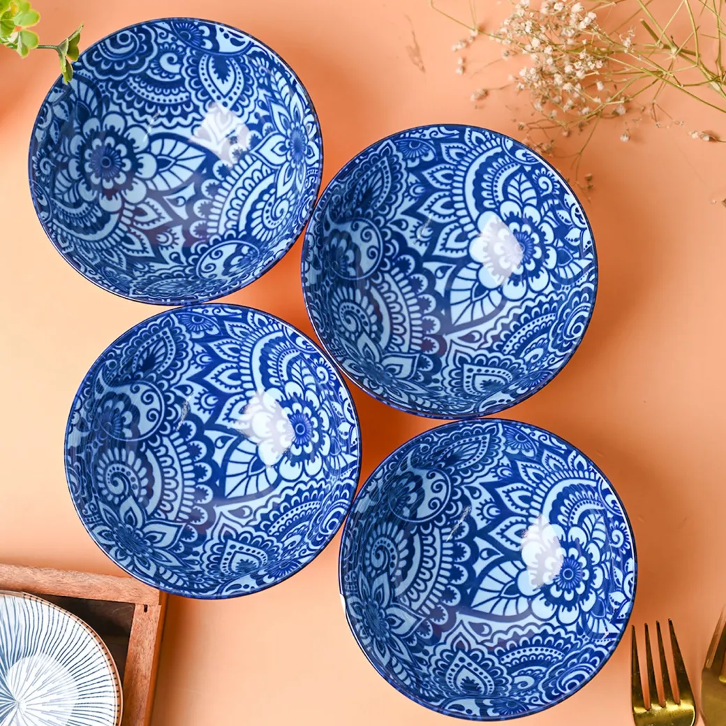 Floral Bowl Set Of 4 (280Ml)