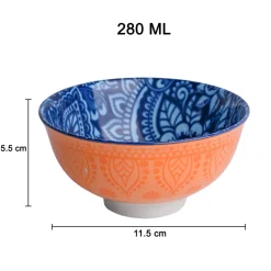 Floral Bowl Set Of 4 (280Ml)