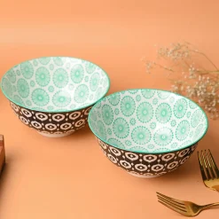 Floral Bowl Set Of 2 (650Ml)