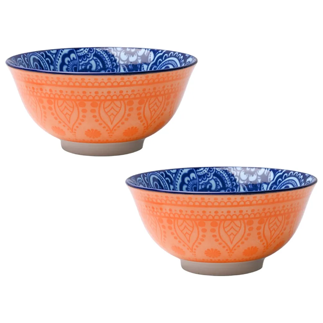 Floral Bowl Set Of 2 (650Ml)
