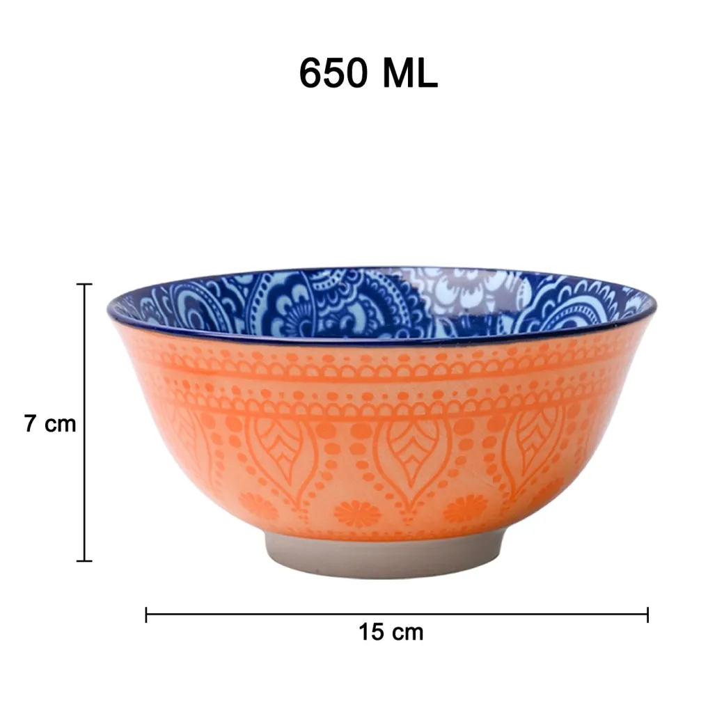 Floral Bowl Set Of 2 (650Ml)