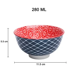 Floral Bowl Set Of 4 (280Ml)