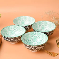 Floral Bowl Set Of 4 (280Ml)