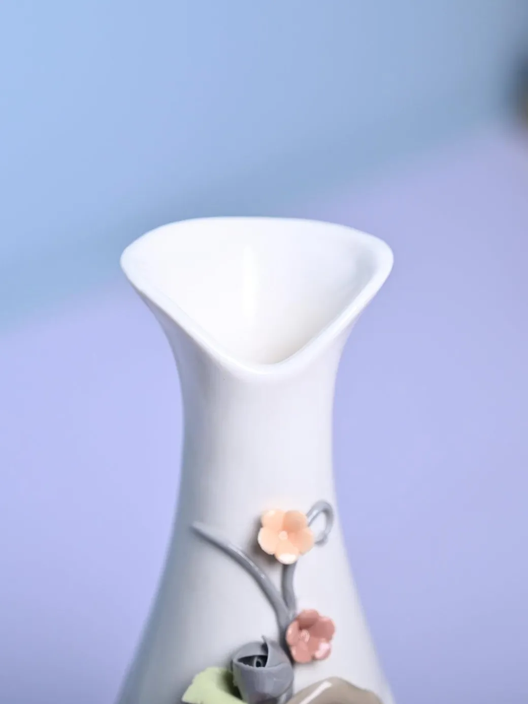 Floral Delight - White Asymmetrical Vase