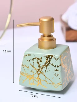 Fresh Cyan Rectangle Ceramic Soap Dispenser