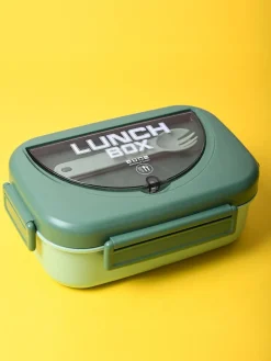 Fresh Green Lunch Set: 1 Spoon, 1 Fork & 1 Box