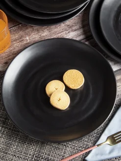Full Plate (Black Matte Spiral) Set Of 6