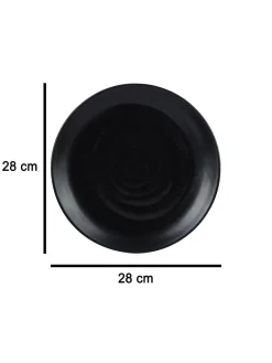 Full Plate (Black Matte Spiral) Set Of 6