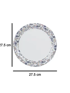Full Plate Set Of 6, White & Blue