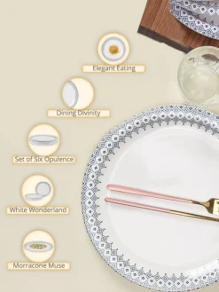 Full Plate (White Morracone) (Set Of 6)