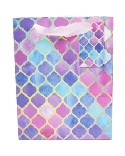 Gift Bag, Clover Print, Small, Paper Bag, Multicolor, Paper, Set of 3