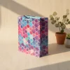 Gift Bag, Stars & Circles Print, Medium, Paper Bag, Multicolor, Paper, Set of 3